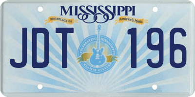 MS license plate JDT196