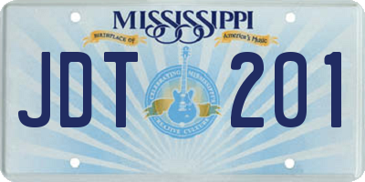MS license plate JDT201