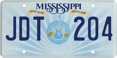 MS license plate JDT204