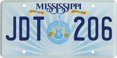 MS license plate JDT206