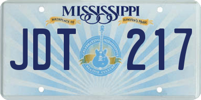 MS license plate JDT217