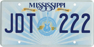 MS license plate JDT222