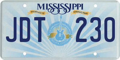 MS license plate JDT230