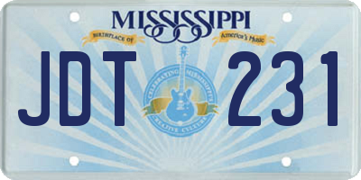 MS license plate JDT231
