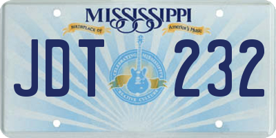 MS license plate JDT232