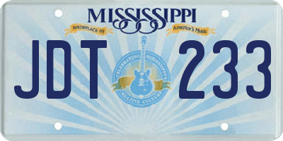 MS license plate JDT233