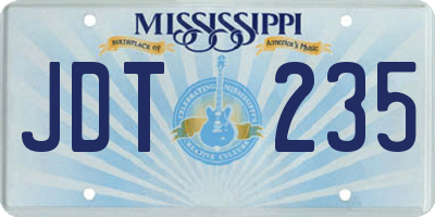MS license plate JDT235