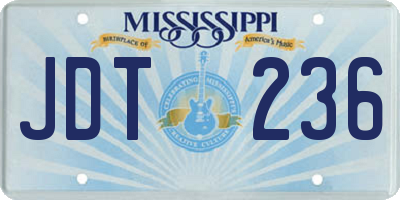 MS license plate JDT236
