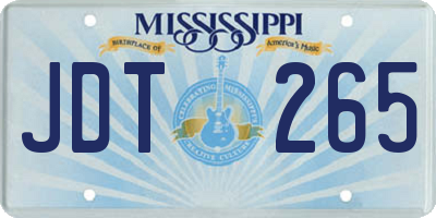 MS license plate JDT265