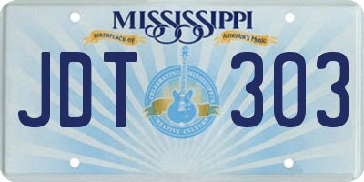 MS license plate JDT303