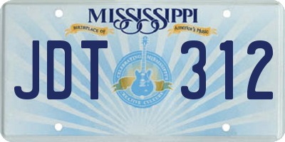 MS license plate JDT312