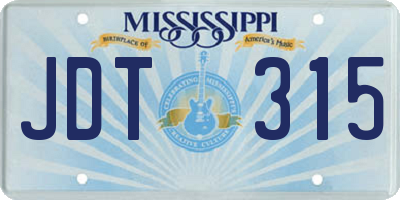 MS license plate JDT315