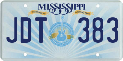 MS license plate JDT383