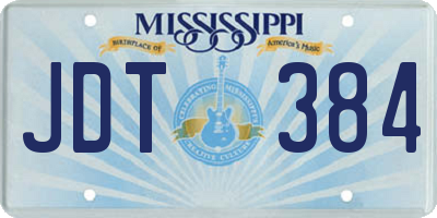 MS license plate JDT384
