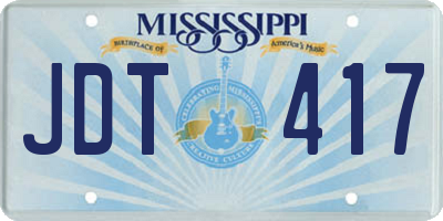 MS license plate JDT417