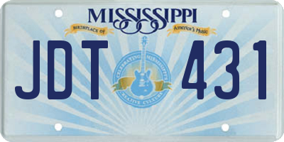 MS license plate JDT431
