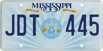 MS license plate JDT445