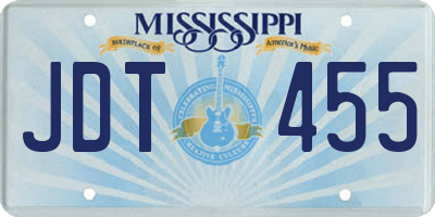 MS license plate JDT455