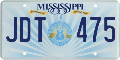 MS license plate JDT475
