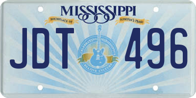 MS license plate JDT496