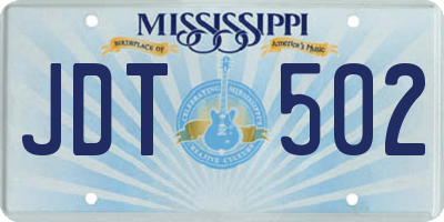 MS license plate JDT502