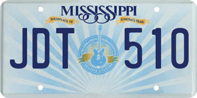 MS license plate JDT510