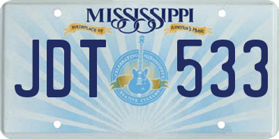 MS license plate JDT533