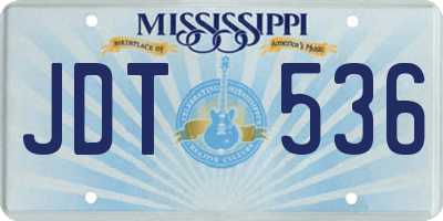 MS license plate JDT536