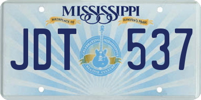 MS license plate JDT537