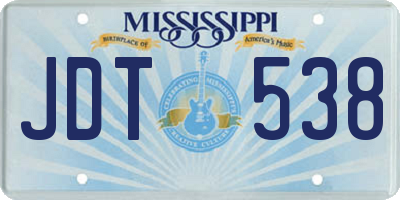 MS license plate JDT538