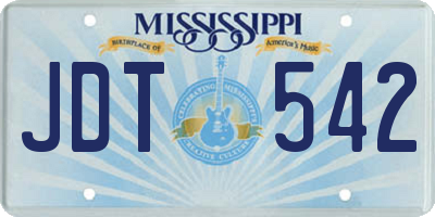 MS license plate JDT542