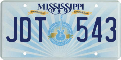 MS license plate JDT543
