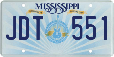 MS license plate JDT551