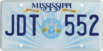 MS license plate JDT552