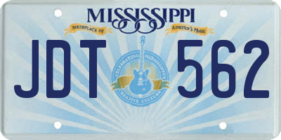 MS license plate JDT562