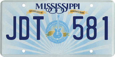 MS license plate JDT581