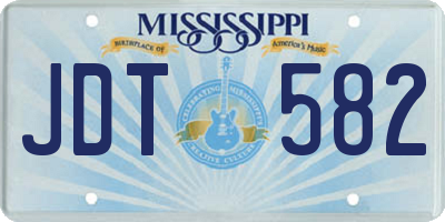 MS license plate JDT582