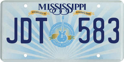 MS license plate JDT583