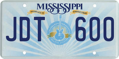 MS license plate JDT600