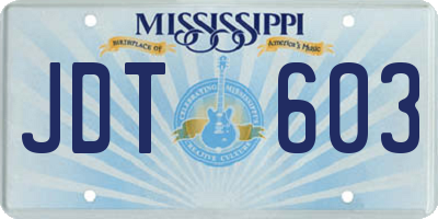 MS license plate JDT603