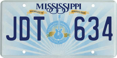 MS license plate JDT634