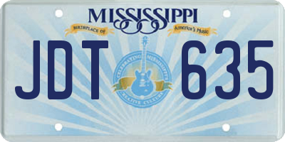 MS license plate JDT635