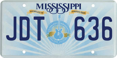 MS license plate JDT636