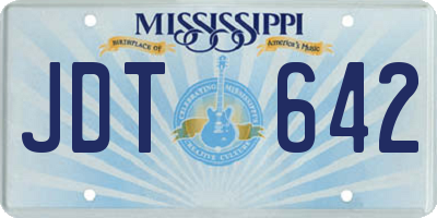 MS license plate JDT642