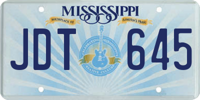 MS license plate JDT645