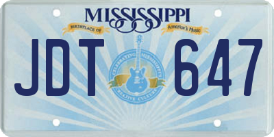 MS license plate JDT647