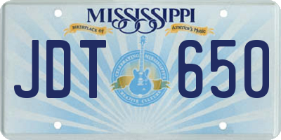 MS license plate JDT650