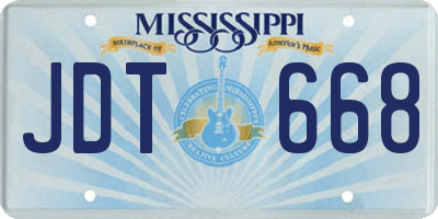 MS license plate JDT668
