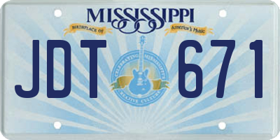 MS license plate JDT671