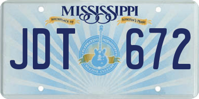 MS license plate JDT672